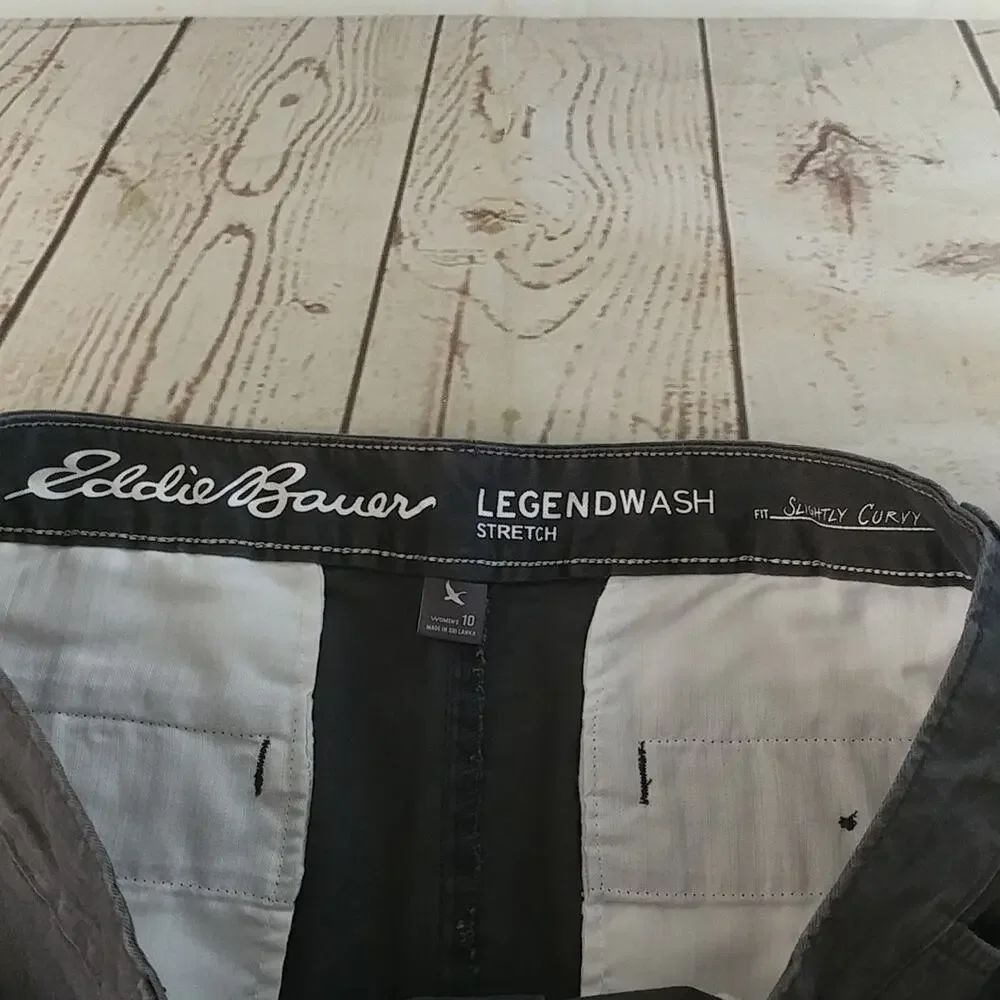Eddie Bauer Legendwash Slightly Curvy Shorts Gray Size 10 - Picture 3 of 6